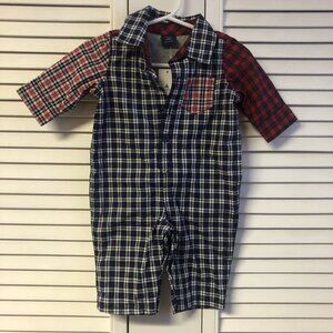 Gap 0-3M Plaid Button Up Romper Nwt